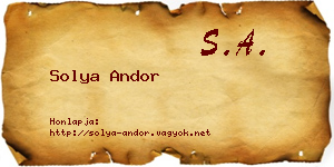 Solya Andor névjegykártya