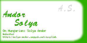 andor solya business card